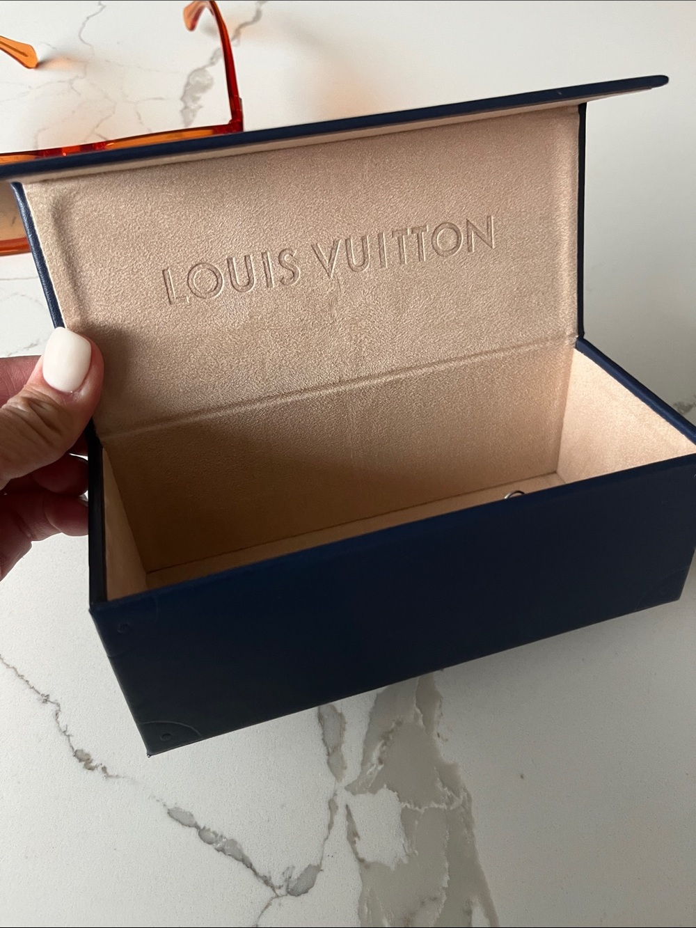 Louis Vuitton Orange Transparent Sunglasses with Gold LV Hardware - Picture 4 of 6
